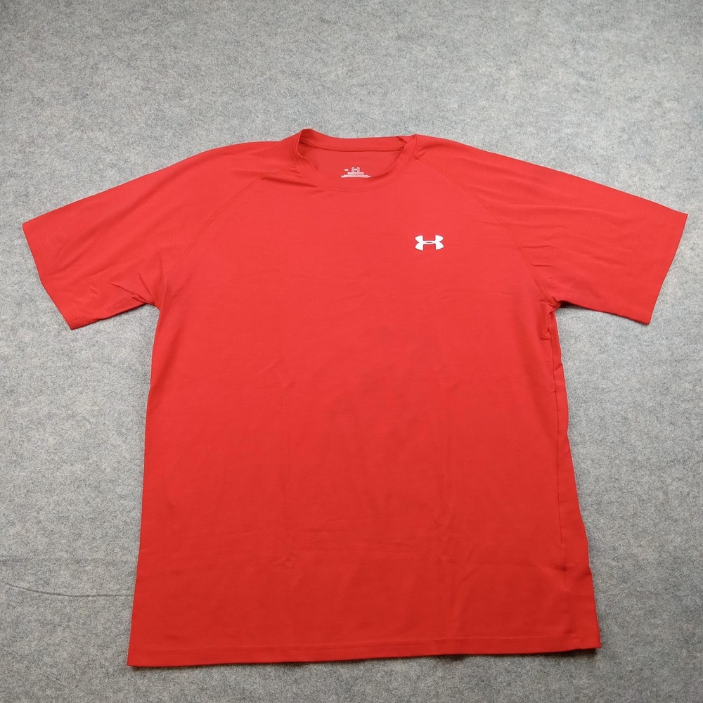 Under Armour Shirt Mens Large Red HeatGear Performance Athletic‎ Base Layer UA